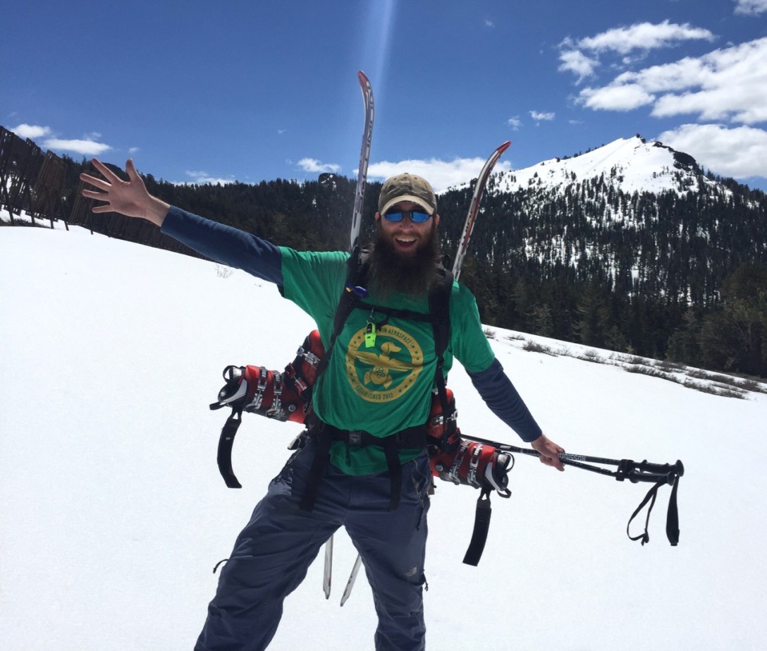Hiking toward Thunder Mountain with Jon on the last day of skiing for the 2015-2016 season.